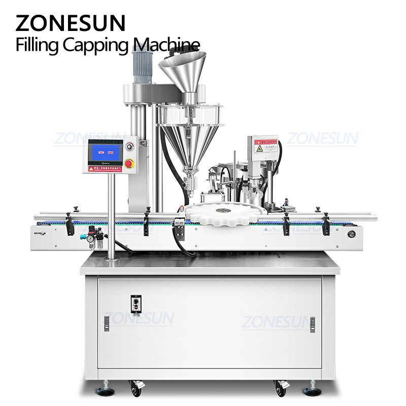 Chili Powder Bottle Filling Capping Machine Chili Powder Bottle Filling Capping Machine