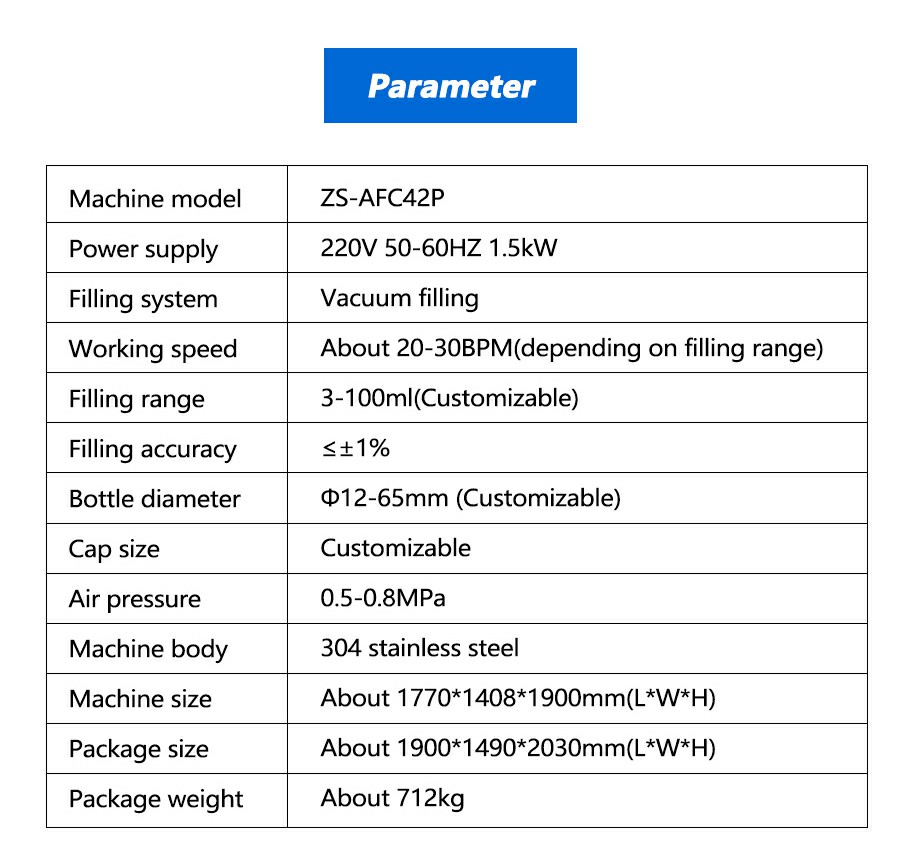 Parameter Of Perfume Bottle Rinser Filler Capper Parameter Of Perfume Bottle Rinser Filler Capper