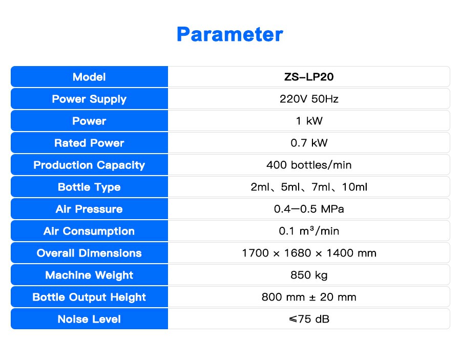 Parameter Of Vial Unscrambler Machine Parameter Of Vial Unscrambler Machine