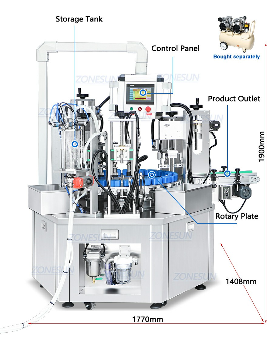 Rotary Perfume Filler And Capper Machine Rotary Perfume Filler And Capper Machine
