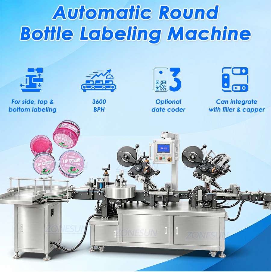 Automatic Bottle Side Top And Bottom Labeling Machine