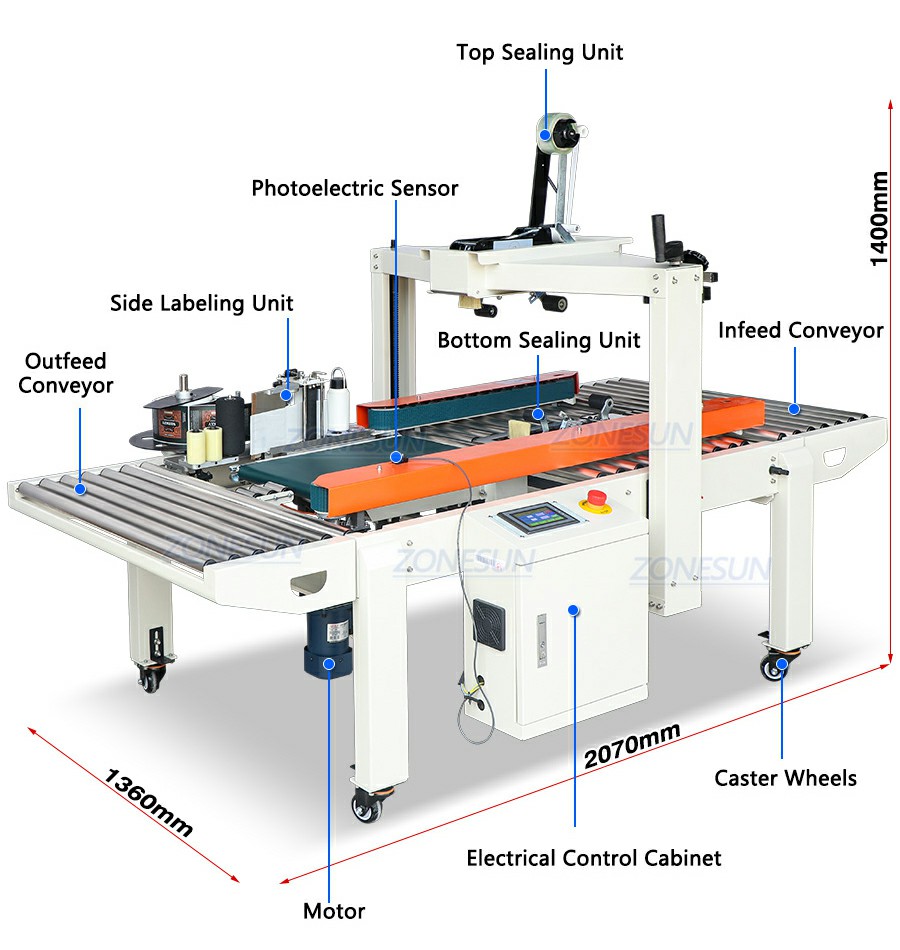 Carton Sealer And Labeler Machine Carton Sealer And Labeler Machine