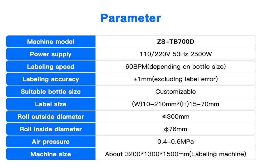 Parameter Of Automatic Hair Wax Bottle Labeling Machine