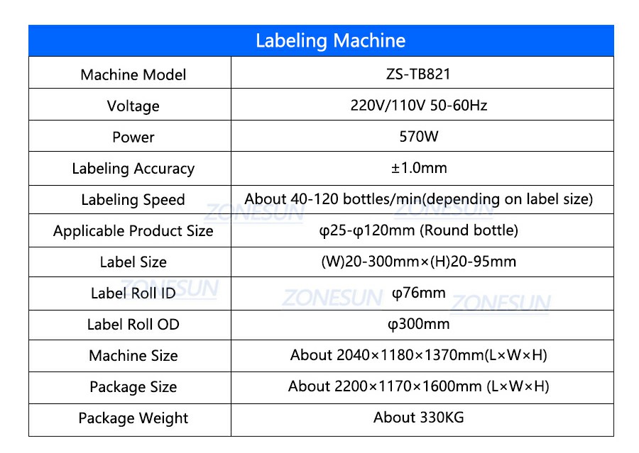 Parameter Of Vial Labeling Machine Parameter Of Vial Labeling Machine