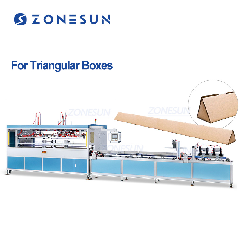 Triangle Tube Box Former And Stapler Machine