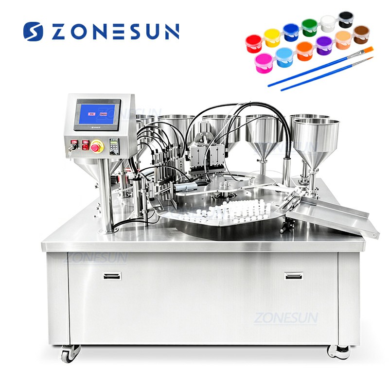 Rotary Mini Acrylic Paint Pot Filling Capping Machine Acrylic Paint Pot Filling Capping Machine