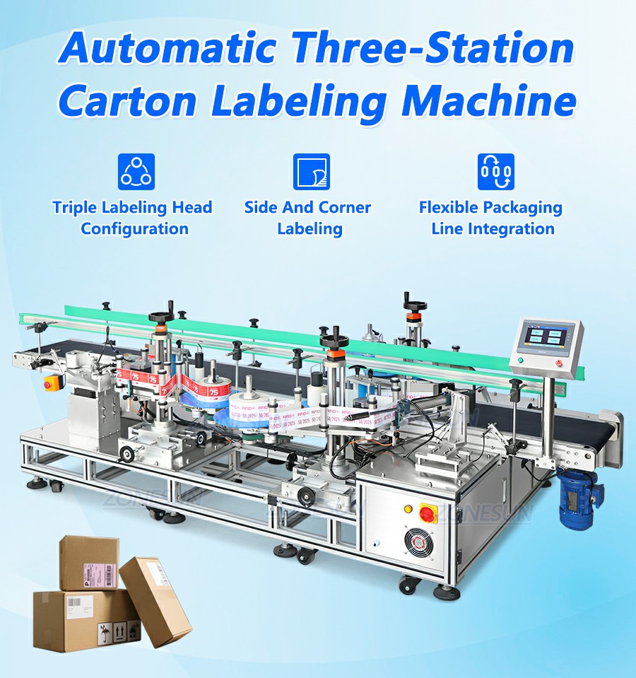 Automatic Box Side And Corner Label Applicator Automatic Box Side And Corner Label Applicator
