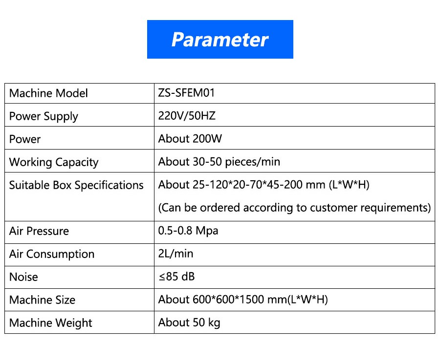 Parameter Of Small Box Folding Machine Parameter Of Small Box Folding Machine