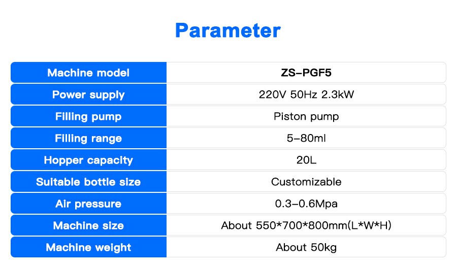Parameter Of Tabletop Capsule Cream Filling Machine Parameter Of Tabletop Capsule Cream Filling Machine